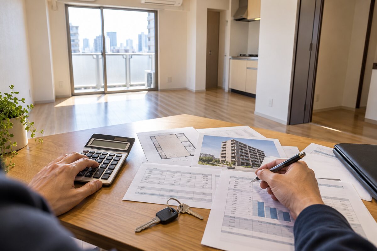 ワンルームマンションの売却価格が家賃と利回りから逆算される仕組みと、費用・税金を引いた手残りの計算方法を解説する記事のイメージ